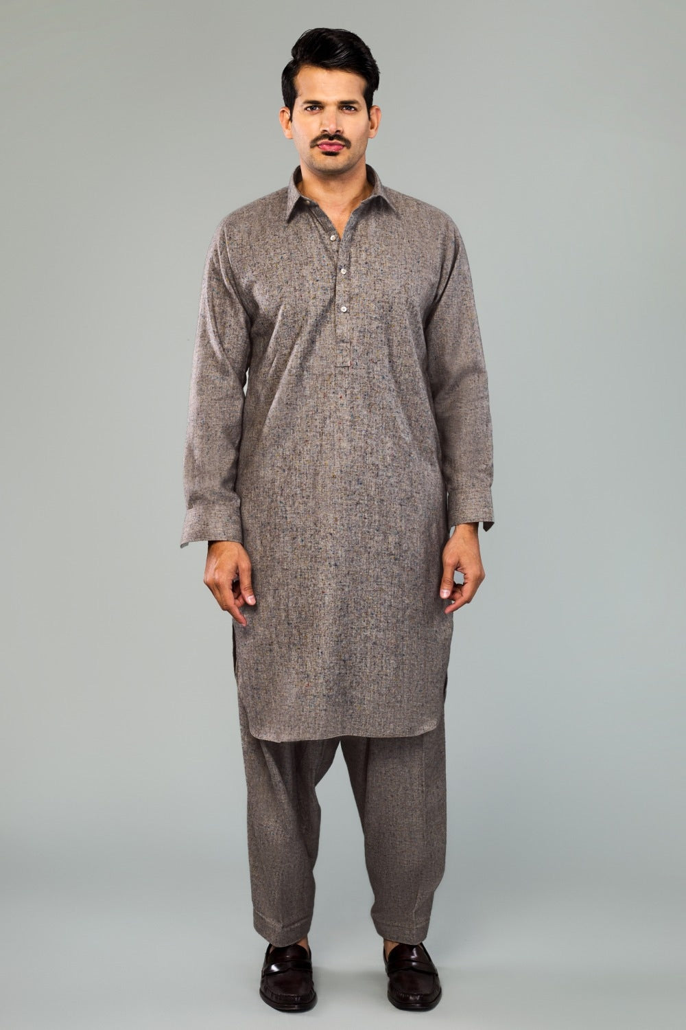 Light Brown Unstitched Fabric Bannu Donigal