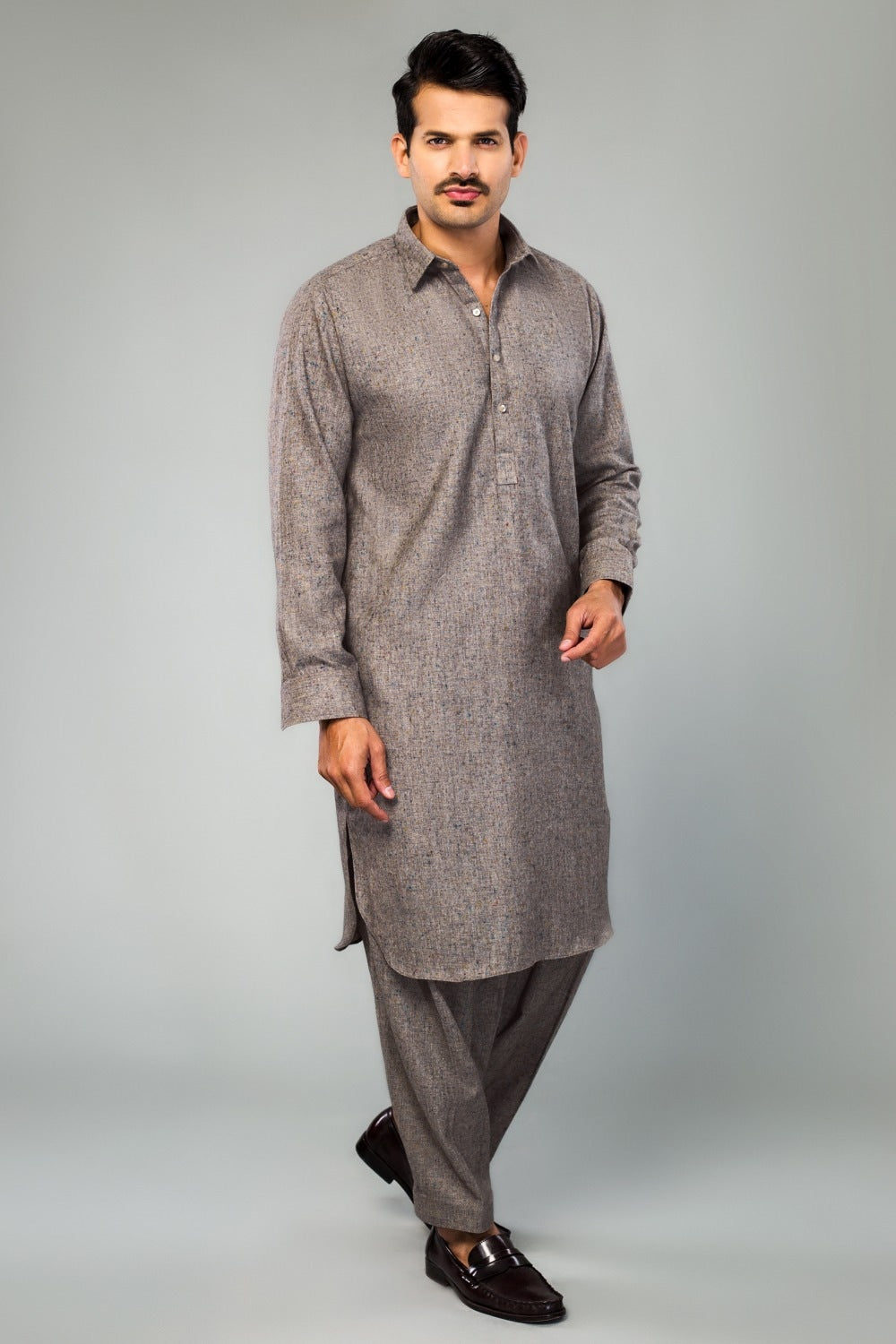 Light Brown Unstitched Fabric Bannu Donigal