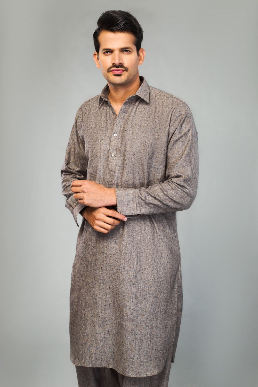 Light Brown Unstitched Fabric Bannu Donigal