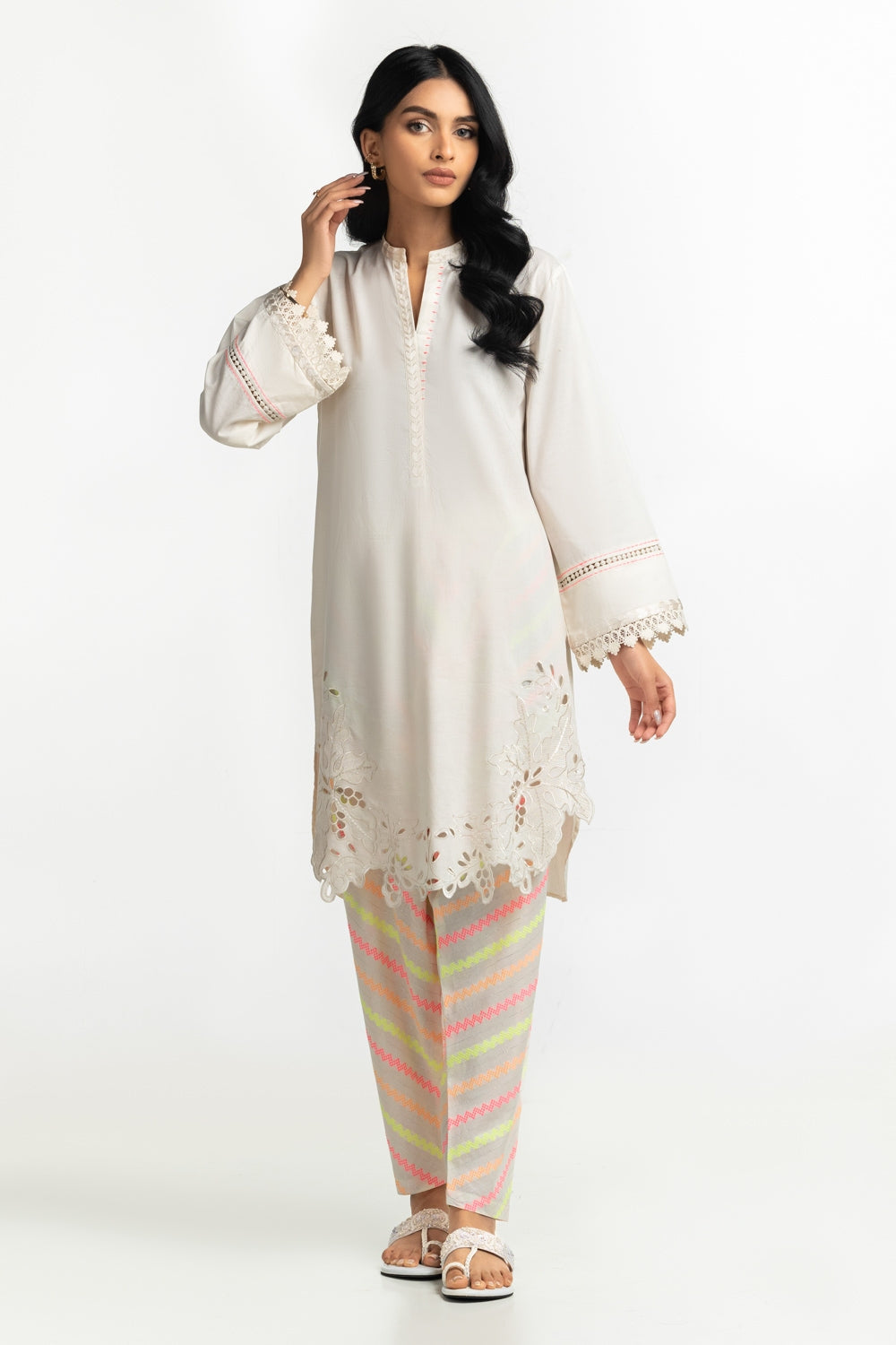 Neon Jacquard Embroidered Shirt And Shalwar IPST-44402