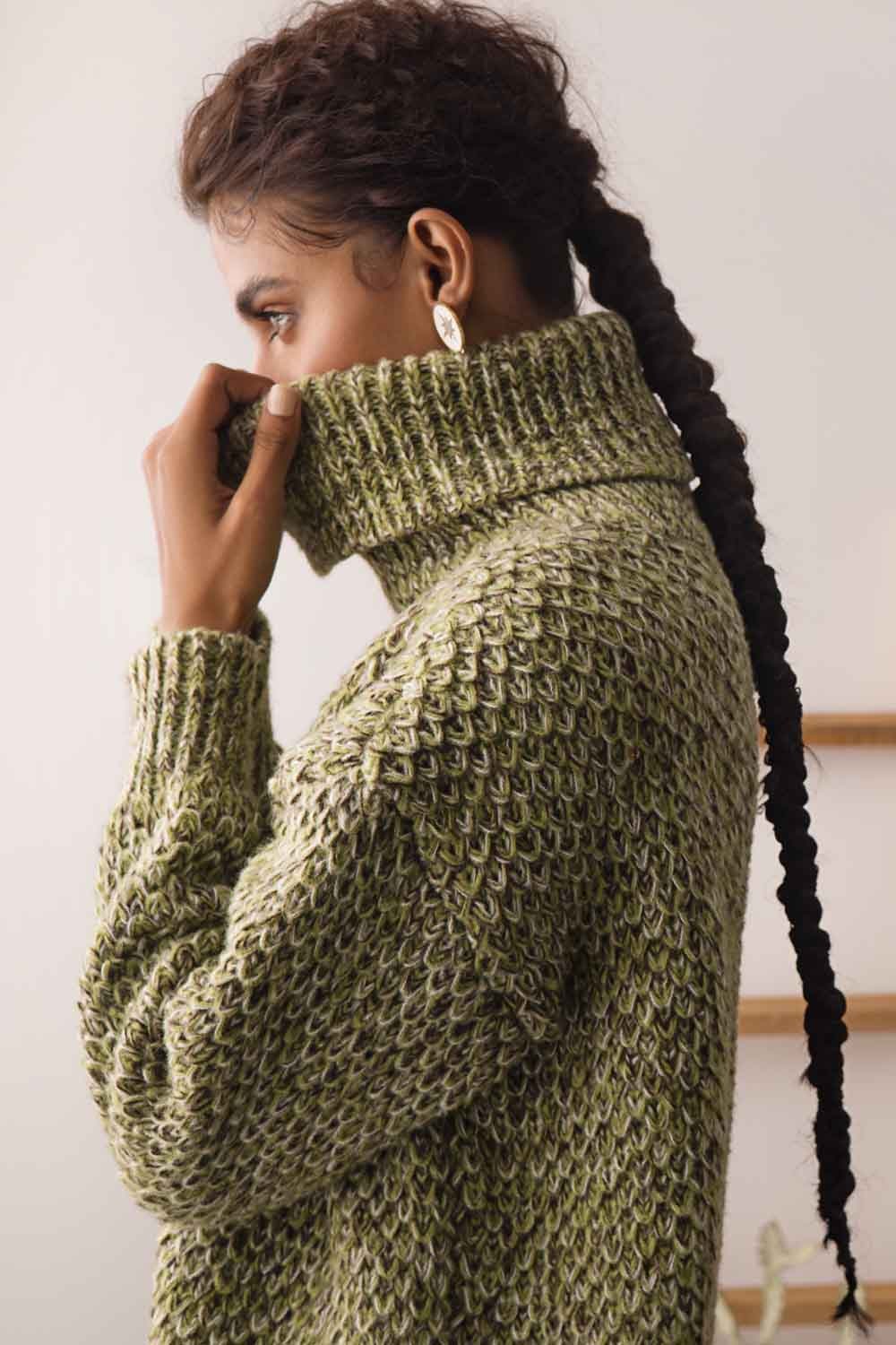 Chunky Knit High Neck Sweater WG-SWT-W21-026
