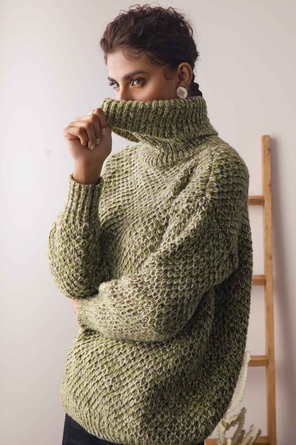 Chunky Knit High Neck Sweater WG-SWT-W21-026