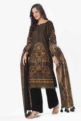 3 Piece Unstitched Embroidered Velvet Suit with Jacquard Dupatta NS-42001