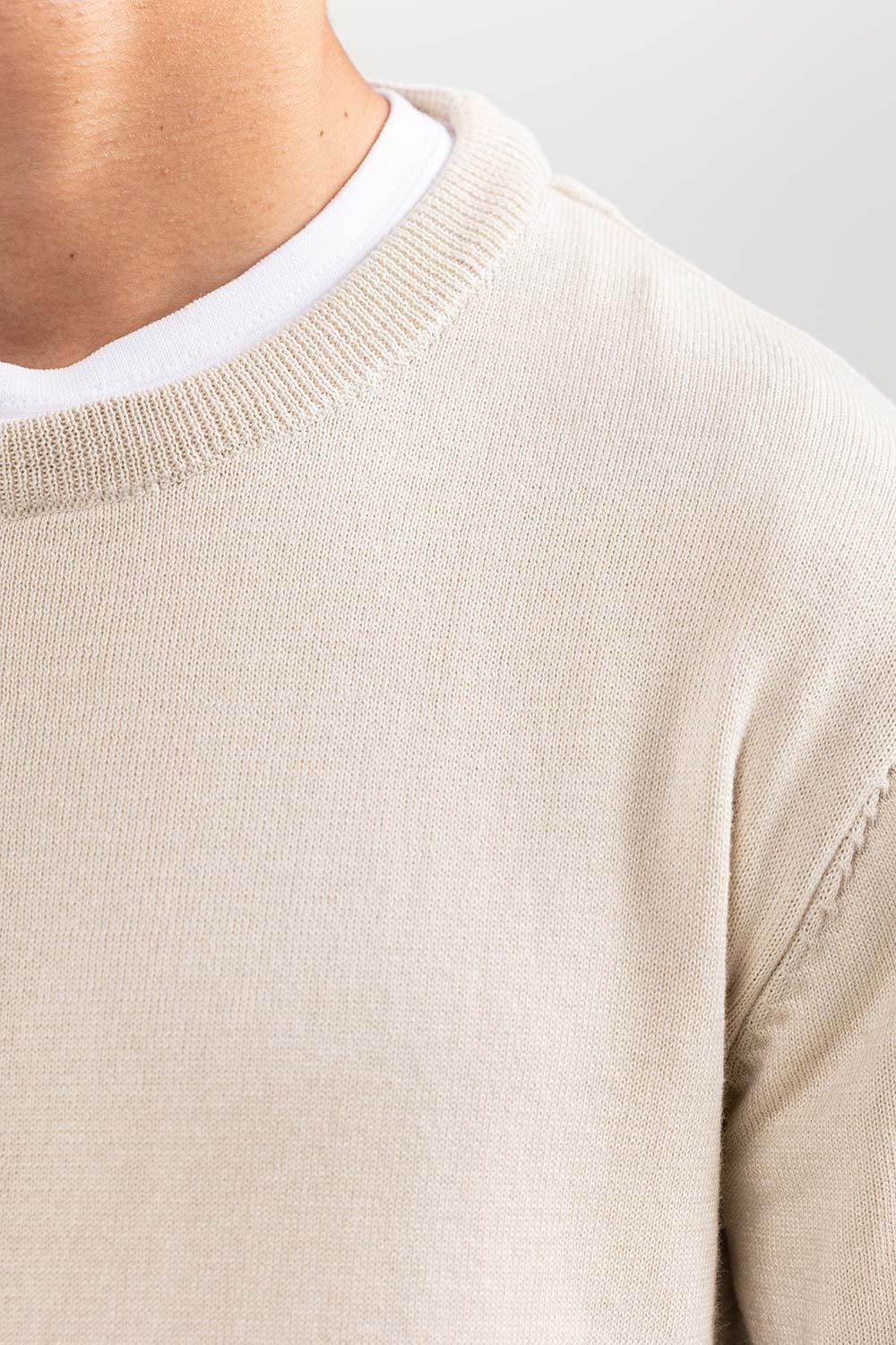 Oatmeal Basic Sweater