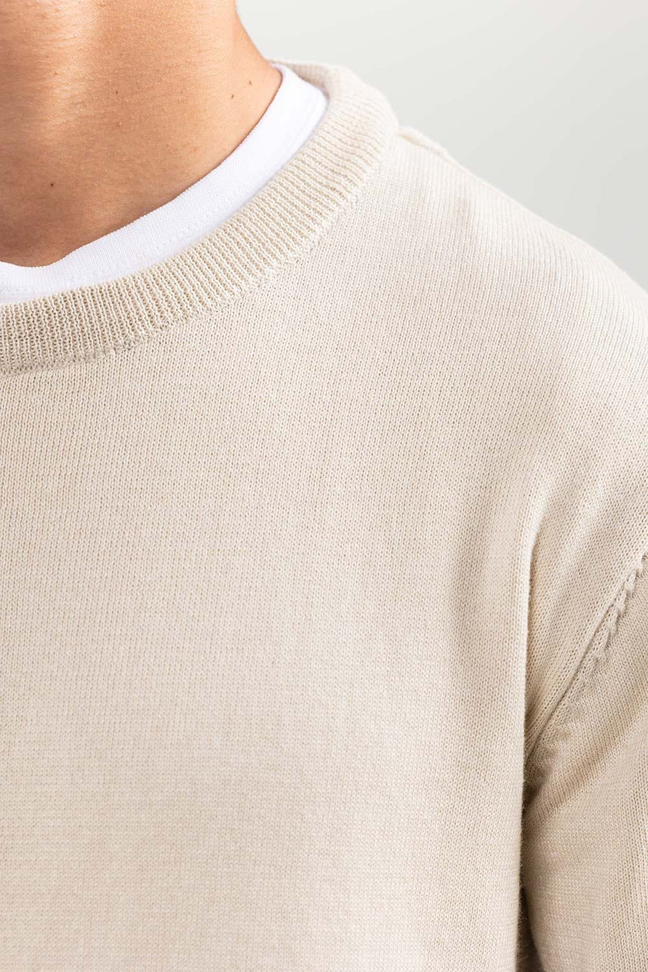 Oatmeal Basic Sweater