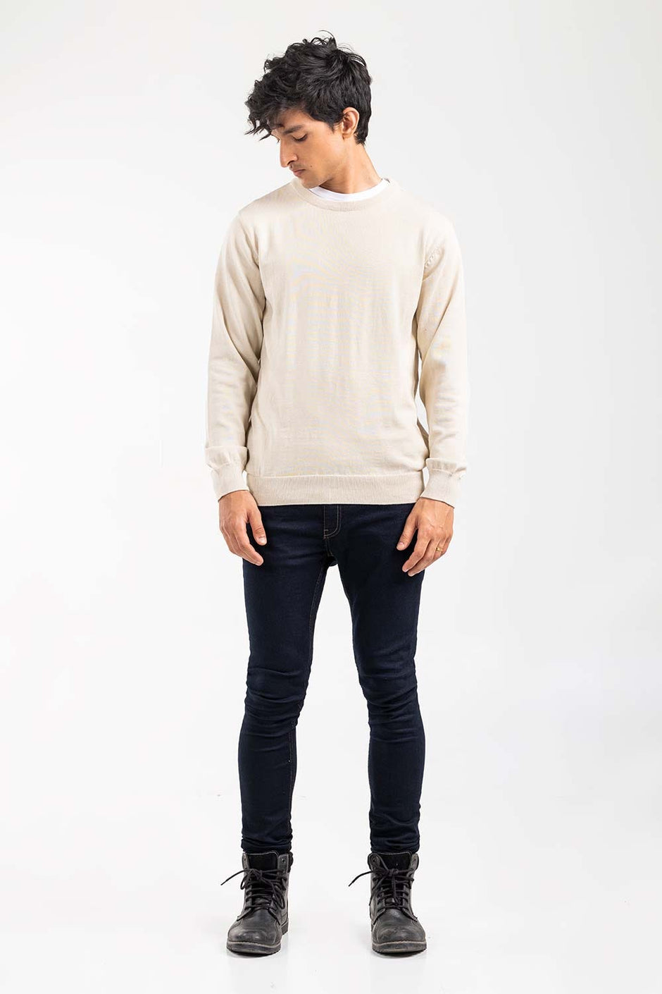 Oatmeal Basic Sweater