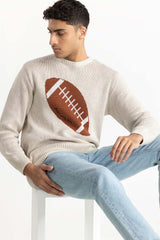 Off White Jacquard Sweater  224-111-008