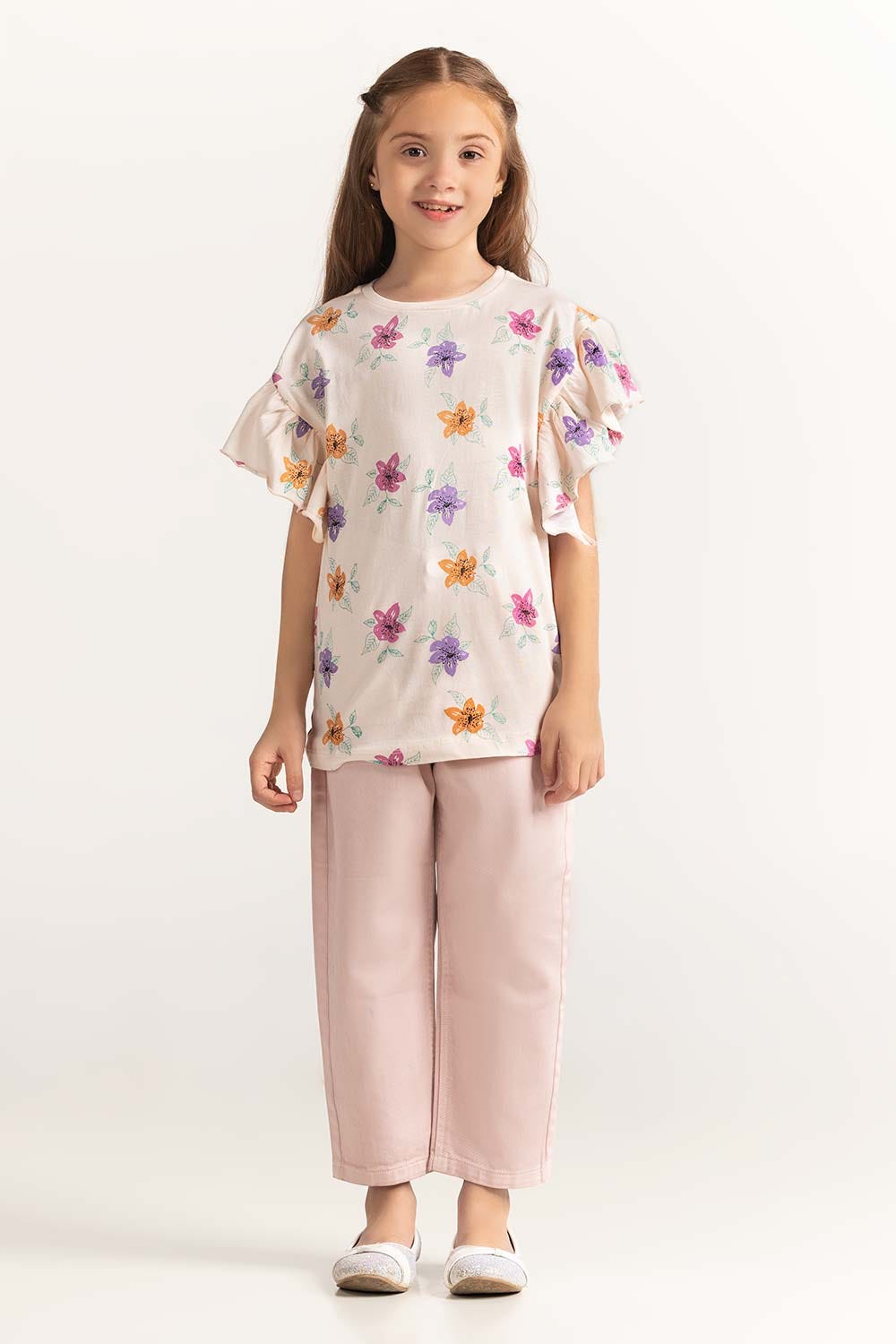 Off White Junior Girl Knit Printed Tee JG-TS-SS24-031