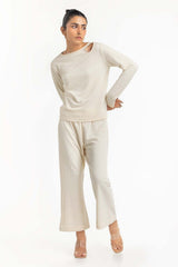 Off White Round Neck Top 224-216-307 T