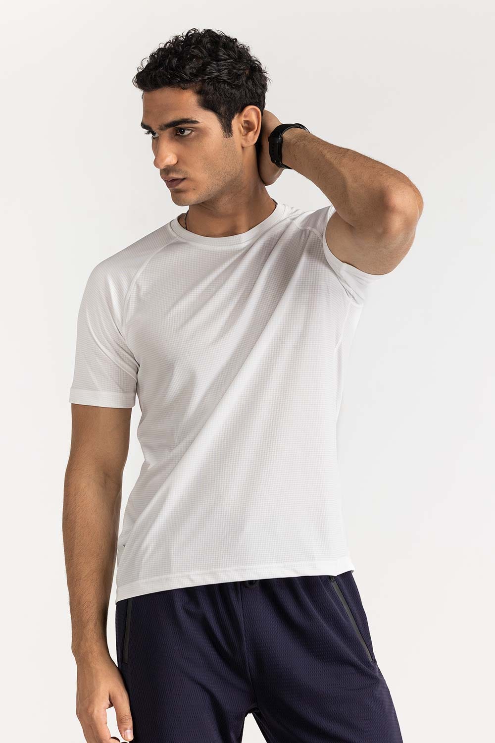 Off White Textured Tee AW-TS24-015