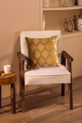 Ogee Caramel Velvet Embroidered Cushion Cover