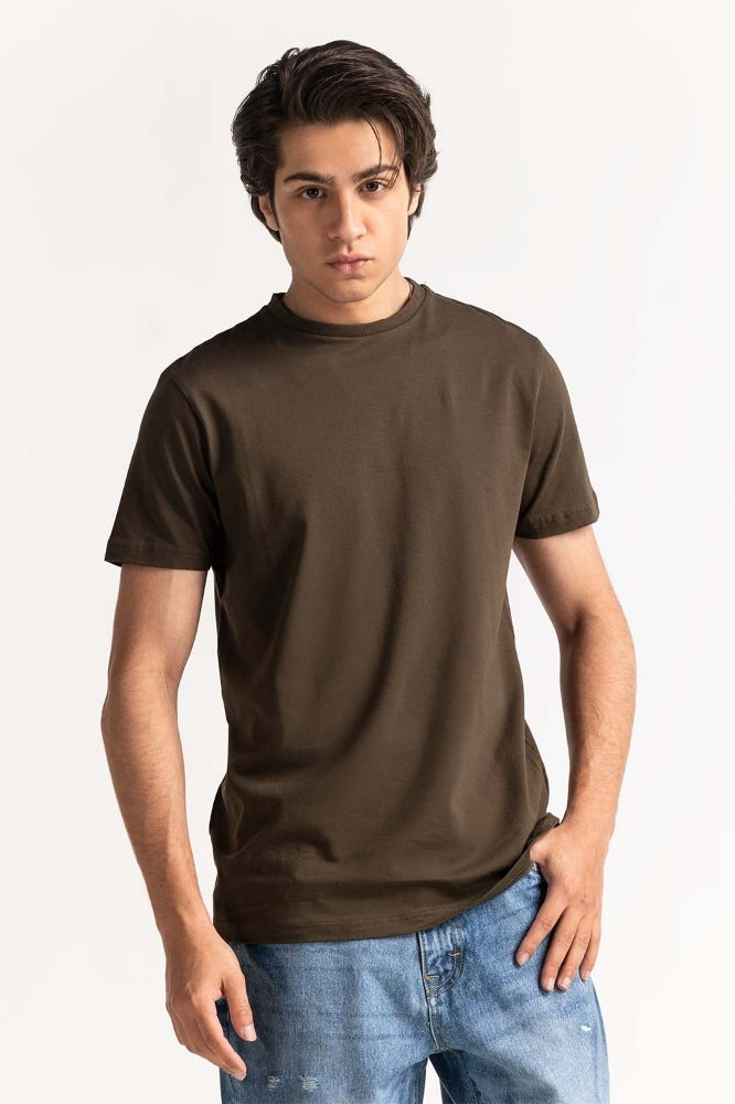 Olive Basic Muscle Tee TS-CNSJ24-027