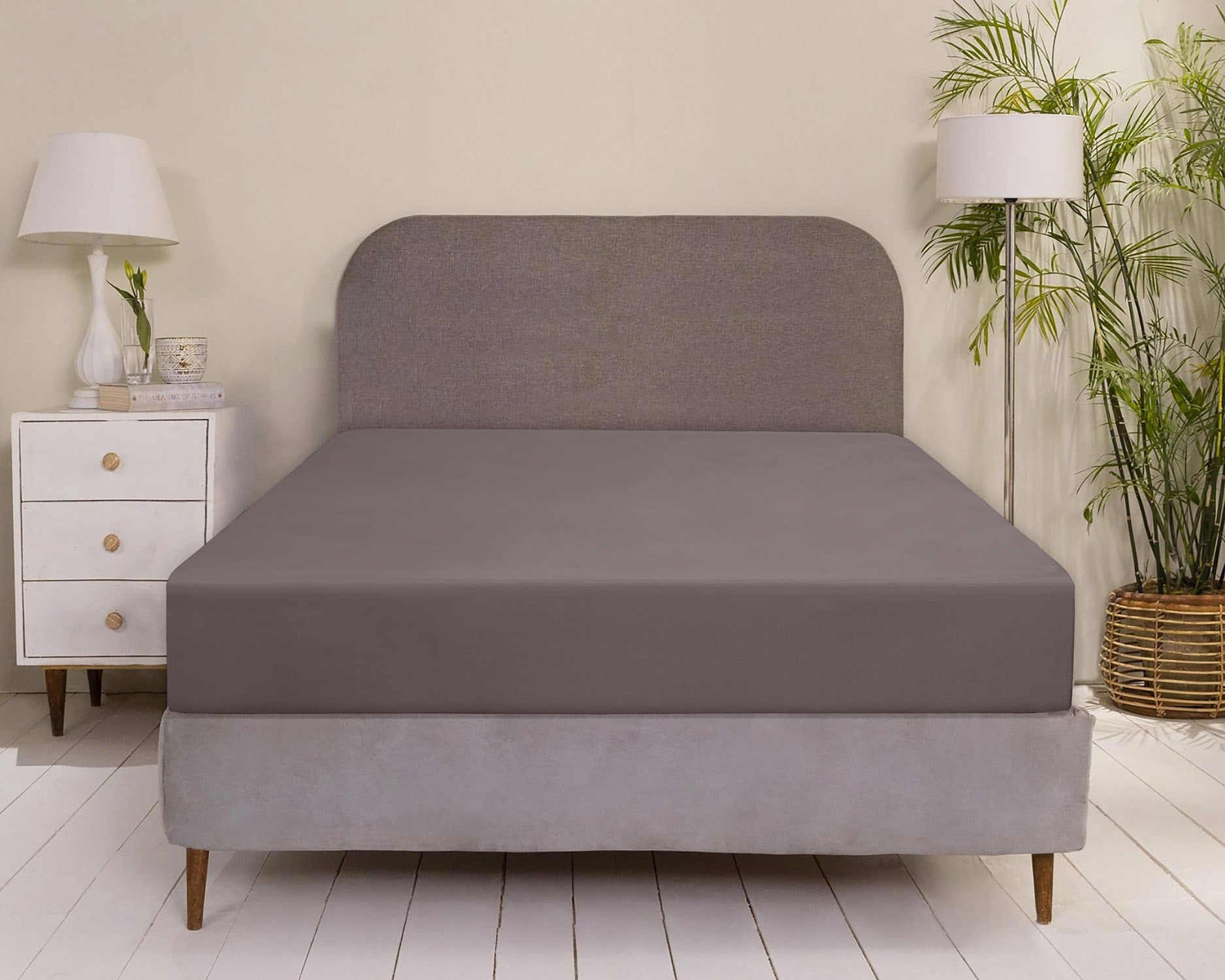 Opal Gray Water Repellent Jersey Fitted Sheet
