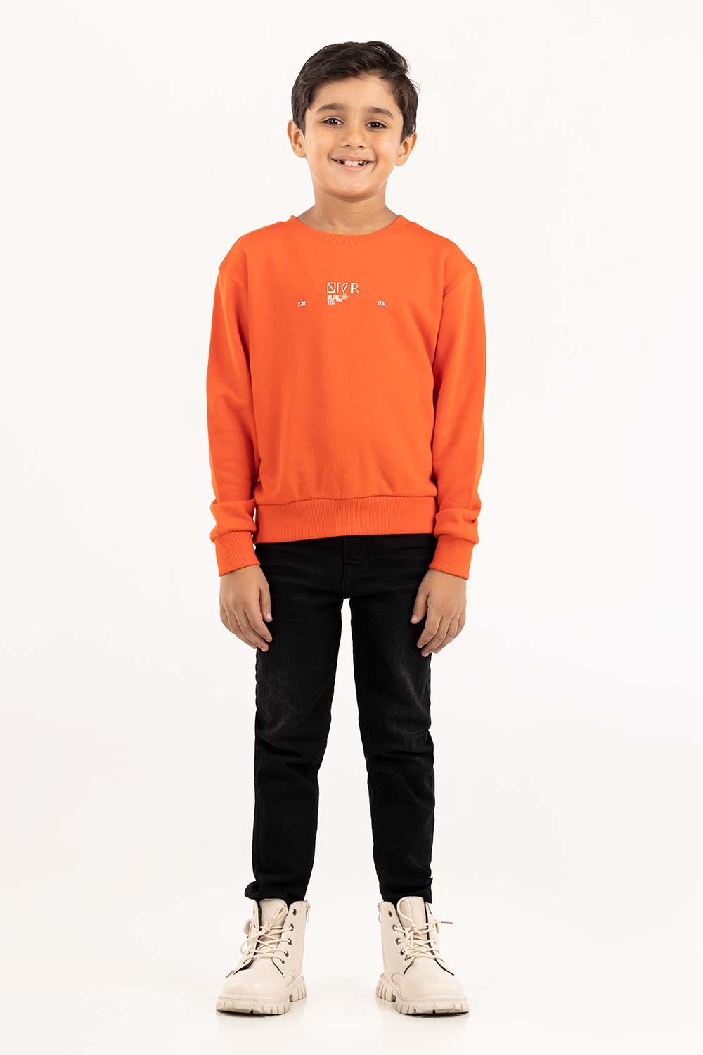 Junior Boy Orange Sweatshirt 224-312-074