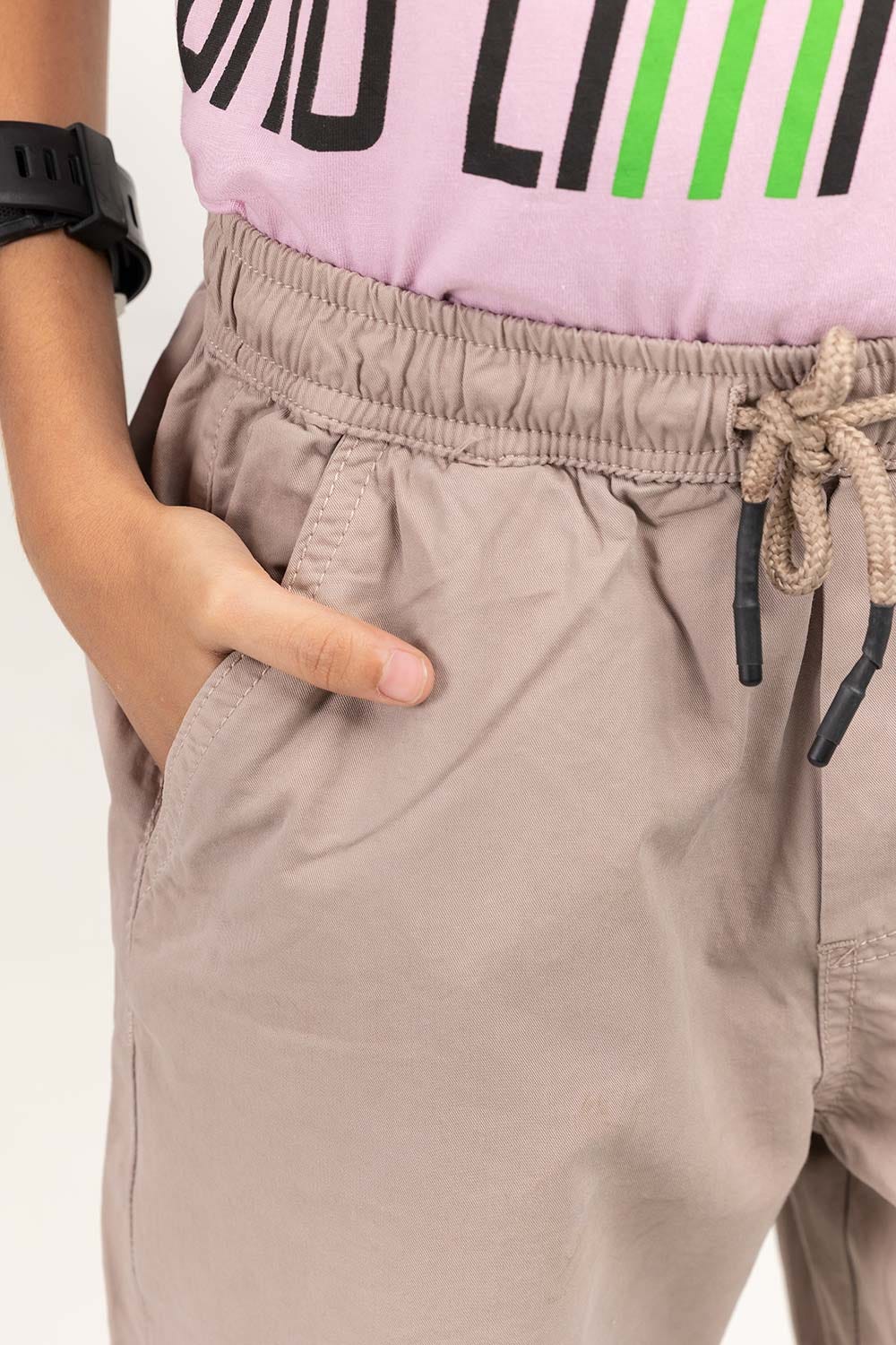 Junior Boy Oyester Grey Basic Shorts JBNB-2210003 A
