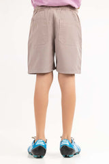 Toddler Boy Oyester Grey Basic Non Denim Shorts Wide Leg TBNB-2210002 A