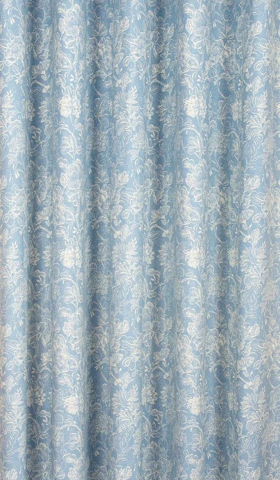 Pale Blue Printed Curtains