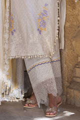 3 Piece Unstitched Embroidered Lawn Suit with Paper Cotton Dupatta FE-52019
