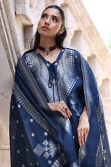 3 Piece Unstitched Paper Cotton Jacquard Suit with Paper Cotton Jacqaurd Dupatta FE-52017