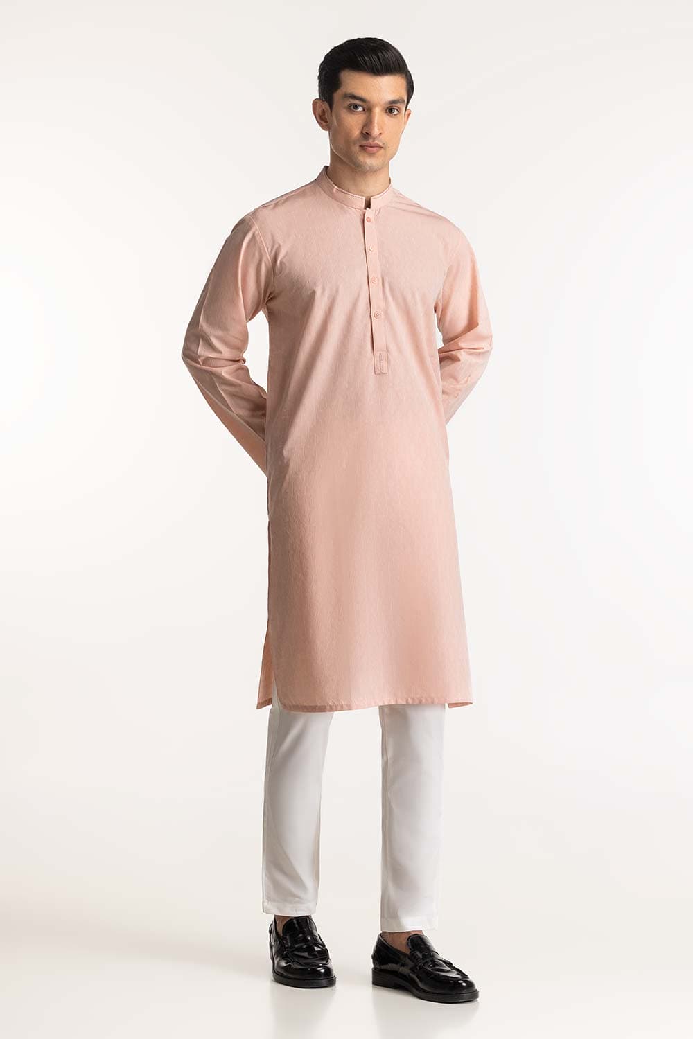 Pastel Peach Embroidered Kurta KR-EMB24-027