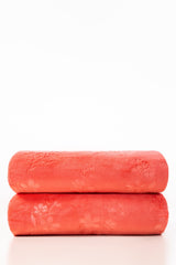 AW24-Peach Double Ply Fleece Throw