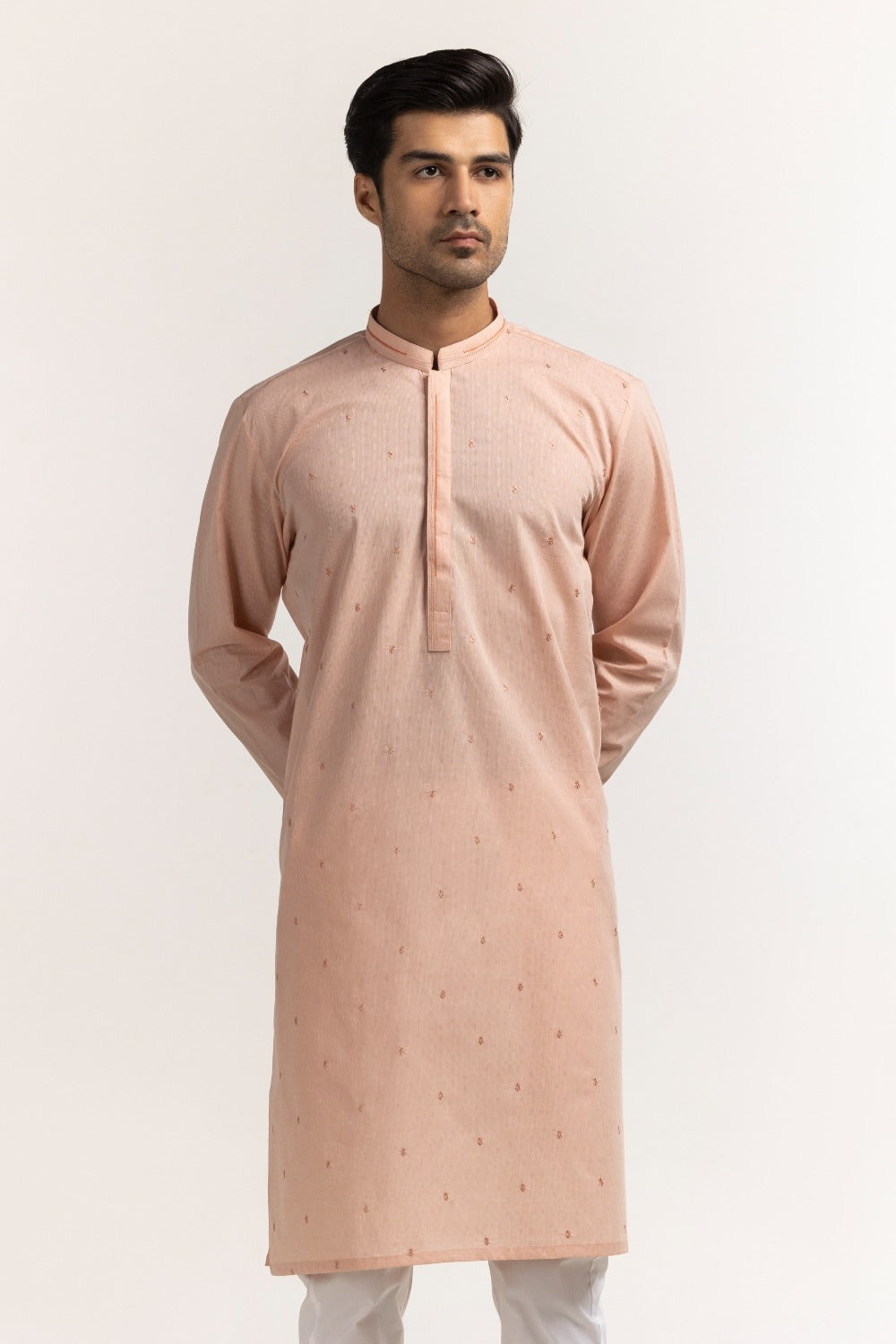Peach Embroidered Kurta KR-EMB24-029