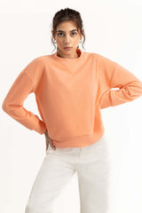 Peach Embroidered Sweatshirt 224-210-001