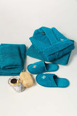 Peacock Velour Bathrobe