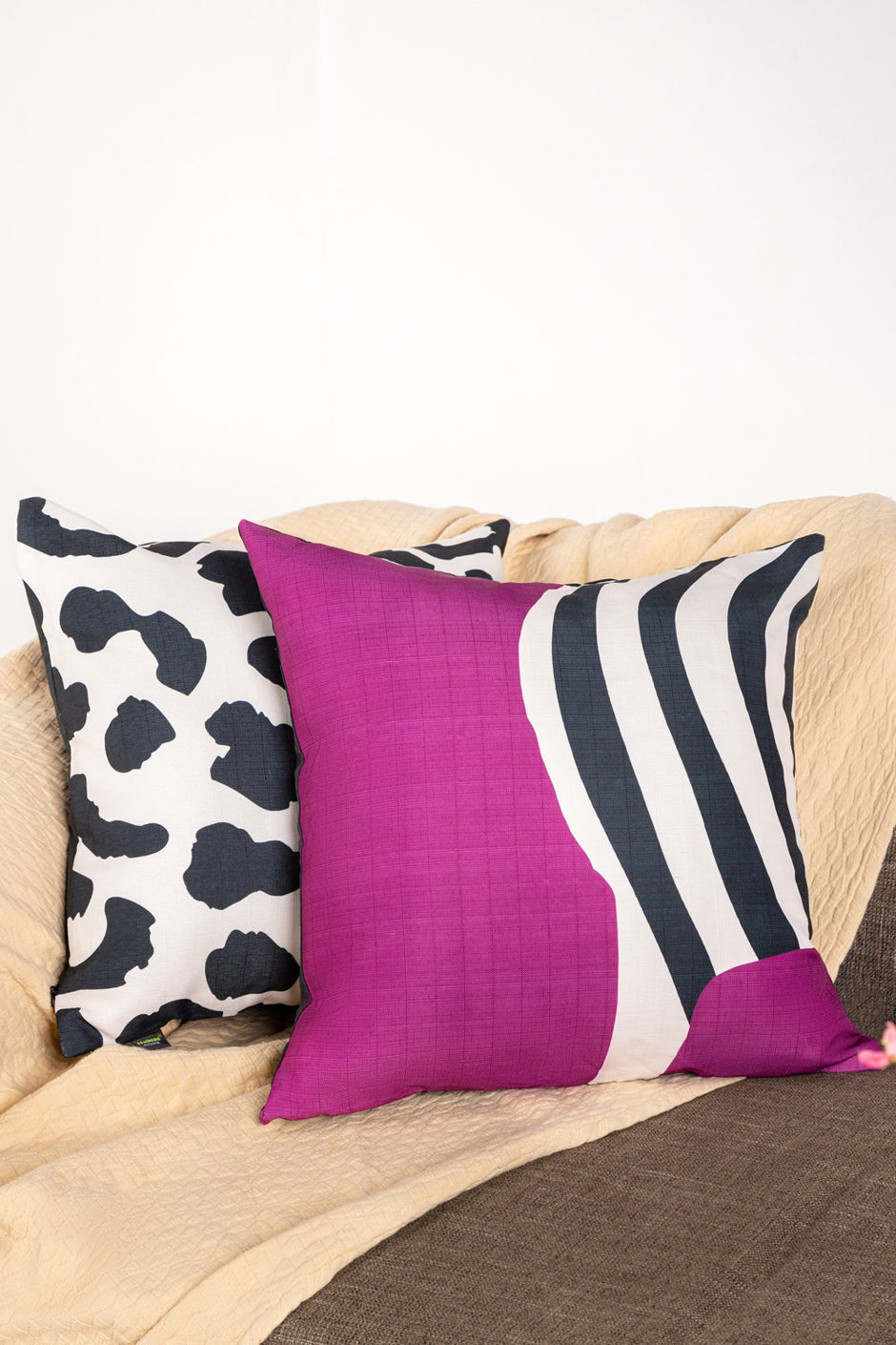 Pink Curves Digital Printed Cushion Cover