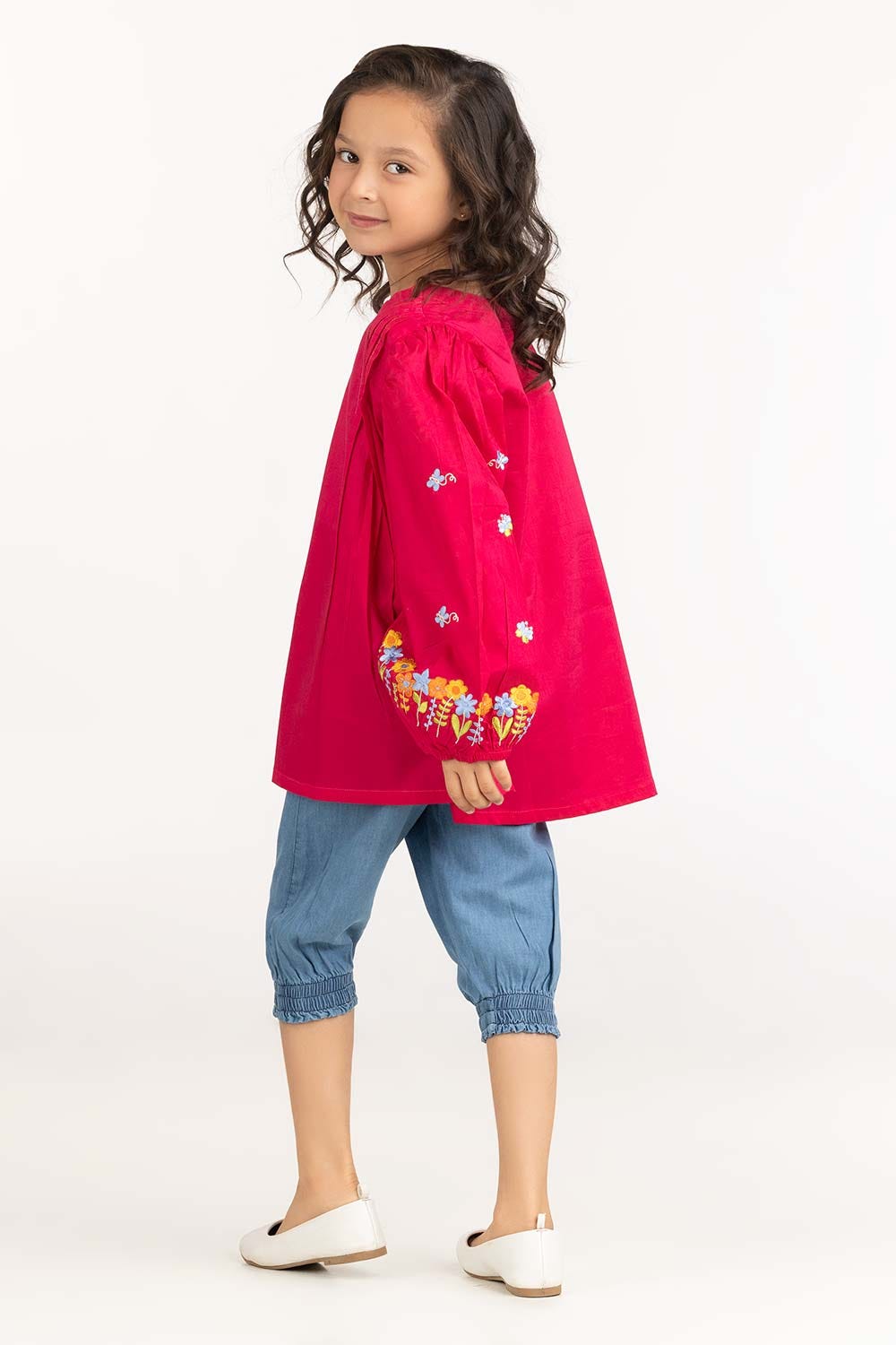 Toddler Girl Pink Basic Woven Top TGWT-2210006