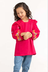 Toddler Girl Pink Basic Woven Top TGWT-2210006