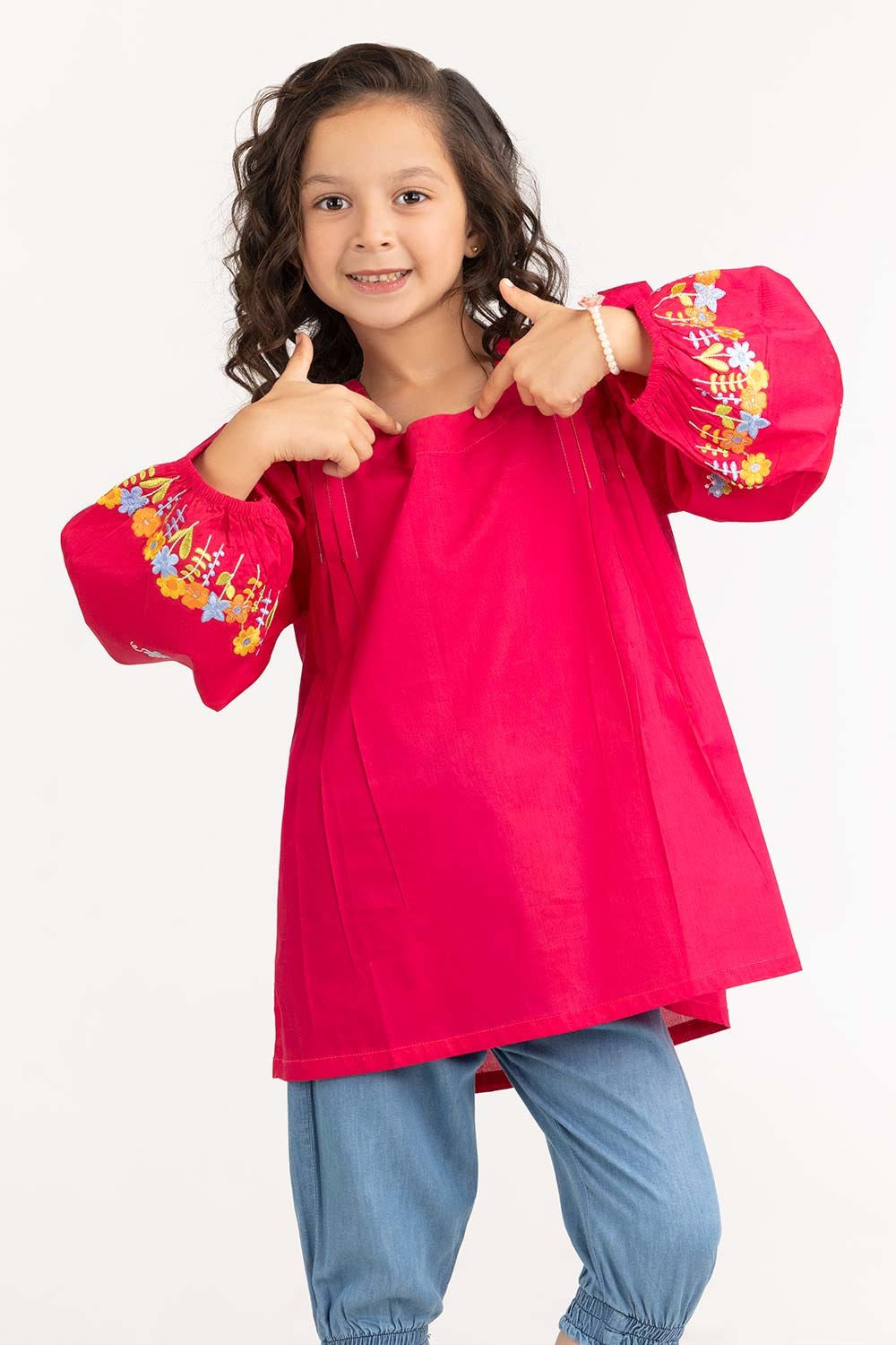 Toddler Girl Pink Basic Woven Top TGWT-2210006