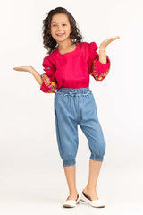 Toddler Girl Pink Basic Woven Top TGWT-2210006