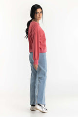 Pink Embroidered Sweatshirt 224-212-060