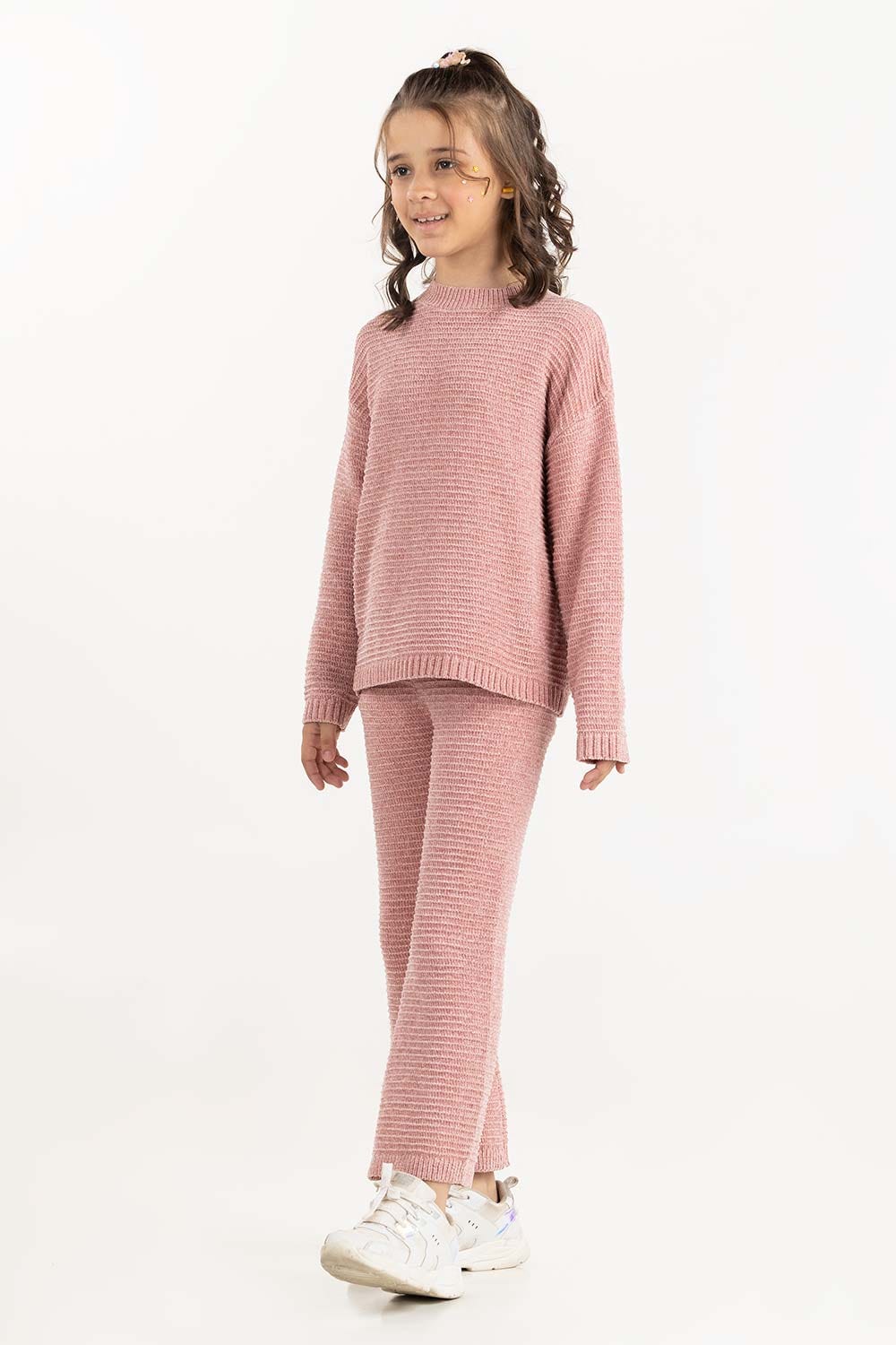 Toddler Girl Pink Knit Trouser 224-616-306