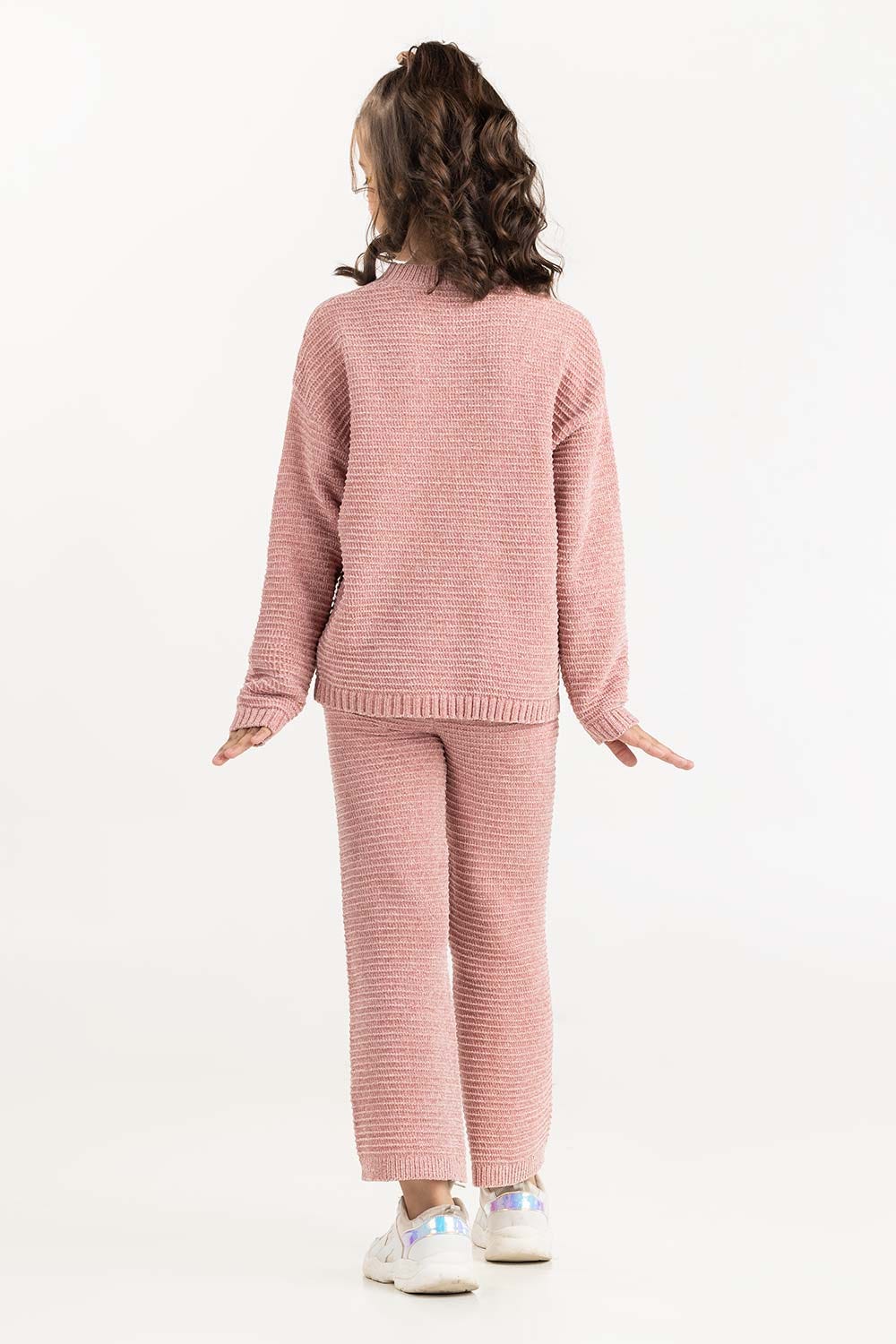 Toddler Girl Pink Knit Trouser 224-616-306