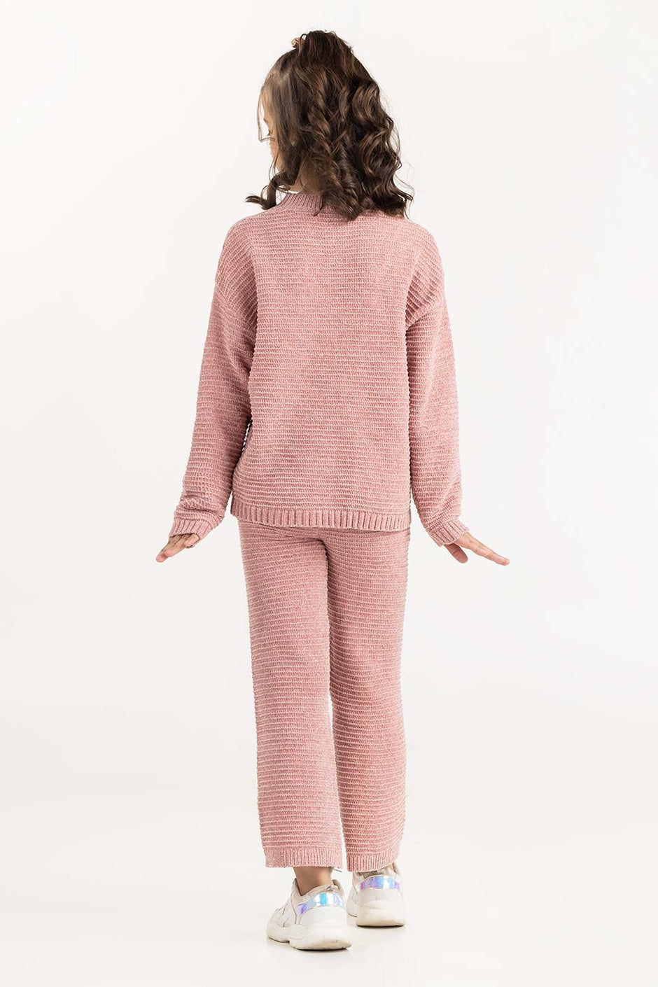 Toddler Girl Pink Knit Trouser 224-616-306