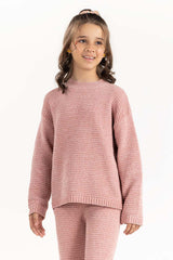 Toddler Girl Pink Knit Trouser 224-616-306