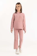 Toddler Girl Pink Knit Trouser 224-616-306
