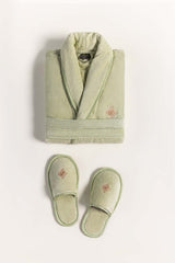 Pistachio Velour Bathrobe