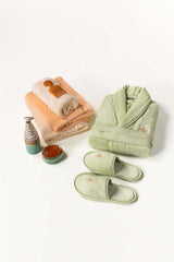 Pistachio Velour Bathrobe