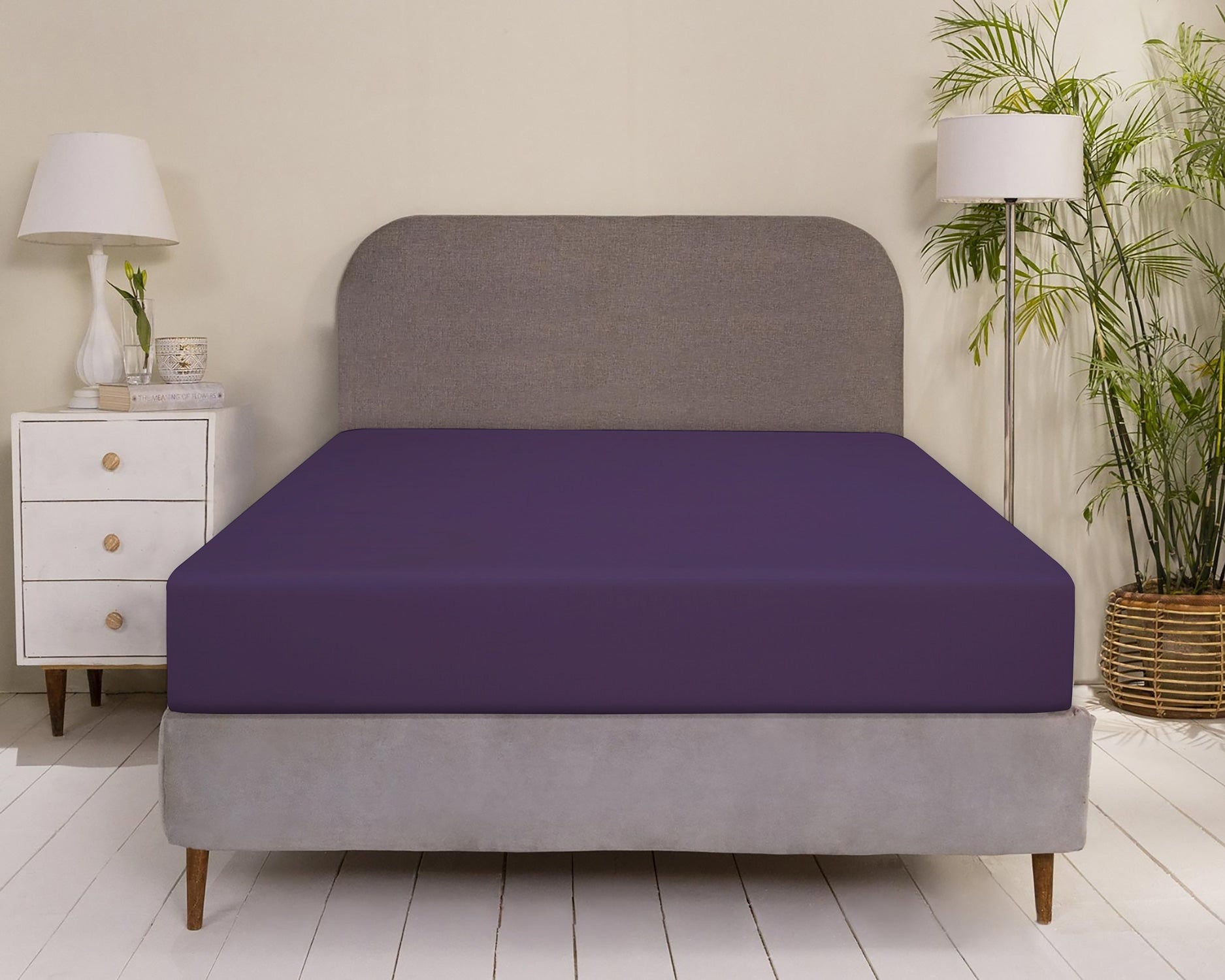 Plum Purple Dyed Fitted Sheet