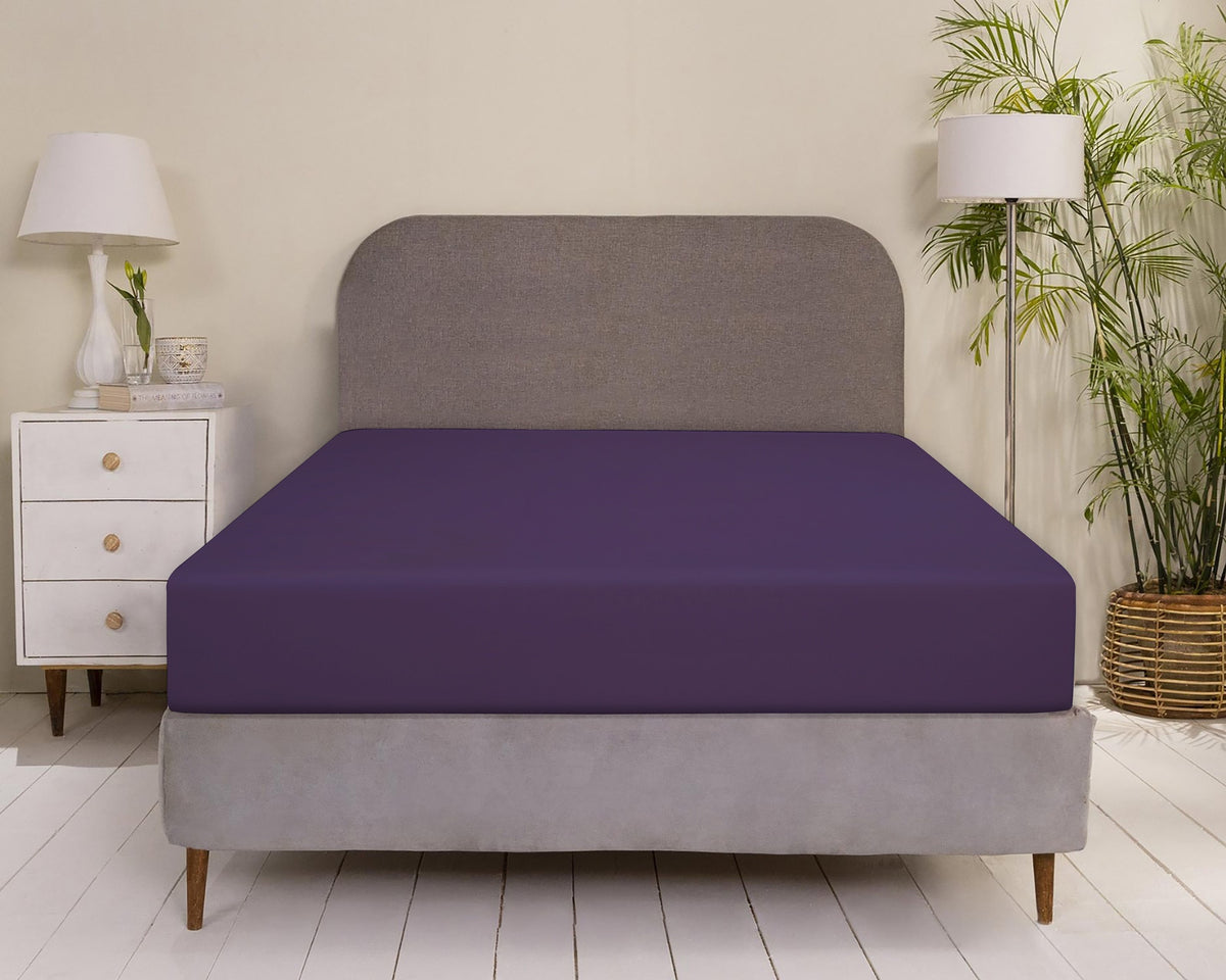 Plum Purple Dyed Fitted Sheet
