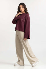 Plum Knitted Sweatshirt WM-SWS-WS23-008