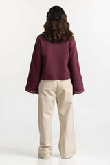 Plum Knitted Sweatshirt WM-SWS-WS23-008