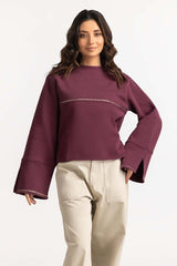 Plum Knitted Sweatshirt WM-SWS-WS23-008