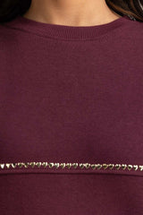 Plum Knitted Sweatshirt WM-SWS-WS23-008