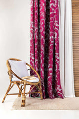 Plum Printed Curtain