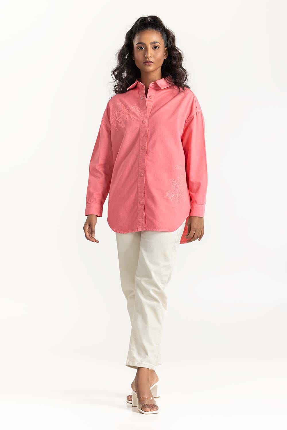 Plumra Pink Non Denim Shirt 224-217-019