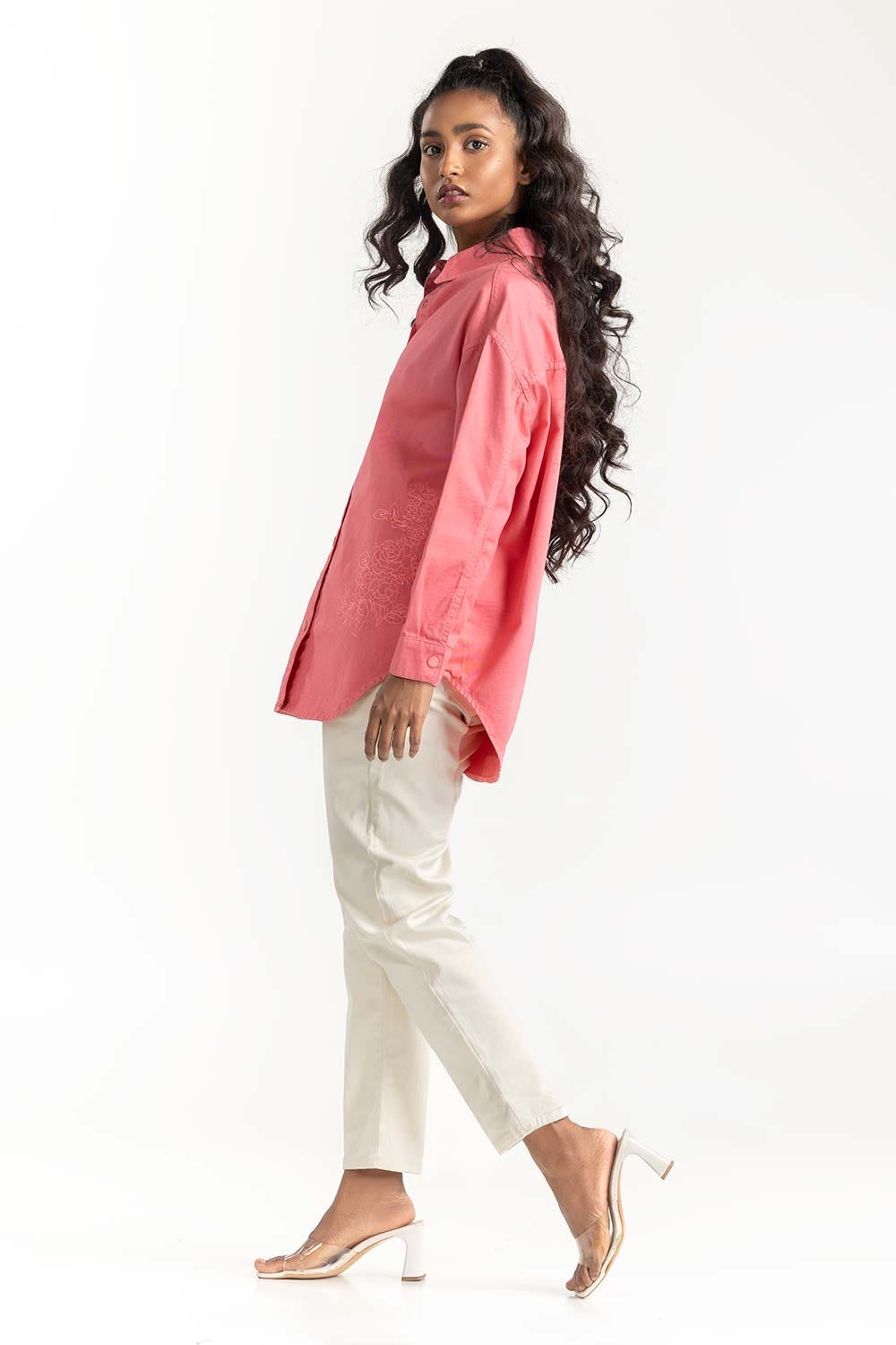 Plumra Pink Non Denim Shirt 224-217-019